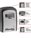 Set Your Own Four Digit Combo Wall Mount Key Lock Box With Five Key Capacity featuring 4-digit code and weather cover