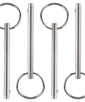 4 Pack Quick Release Pins 316 Stainless Steel For Bimini Tops And Boat Deck Hinges, 3/16 Inch Diameter, Marine Grade