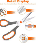 Detail of 8 Inch All Purpose Scissors Bulk 6 Pack For Office School Home Craft Sewing Fabric Left And Right Handed Comfortable Grip Sharp Stainless Steel Blades showing handle, blade, and screw features