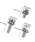 18 Piece Stainless Steel M6 Motorcycle Battery Bolt Kit With Nuts And Washers For Terminal Connectors, dimensions shown