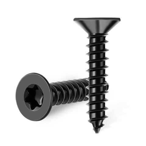 Number 8 X 5/8 Inch Black Coated Flat Head Torx Wood Screws 100 Pack Hella Rugged Stainless Steel 18 8 Fully Threaded Fasteners for woodworking