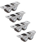 Rock Solid Mini Fixed Caster Wheels Set Of Four With Double Row Carbon Steel Build For Precision Tables and Mobile Workstations.