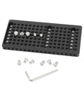 Built Different Multipurpose Aluminum Camera Cheese Plate With 1/4 And 3/8 Thread Adapter For Hella Versatile Grip Gear and accessory screws.