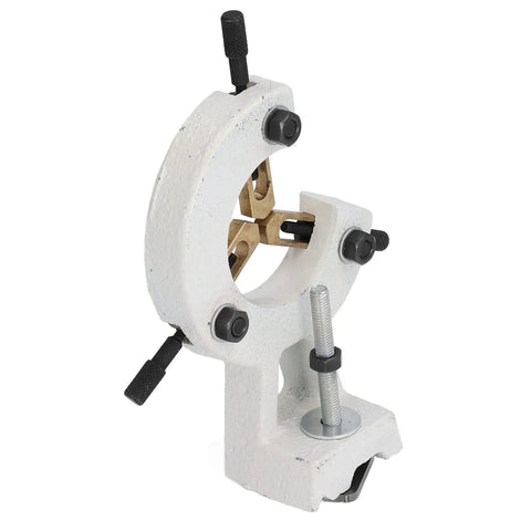 Rock Solid Mini Lathe Steady Rest featuring Built Tough Metal Center Support for WM 210 lathes, steel frame and brass components.