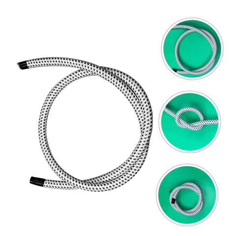 No Fuss Heavy Duty Garment Steamer Hose Replacement For High Temp Use Flexible PVC Nylon Tube; coil detail, black connectors