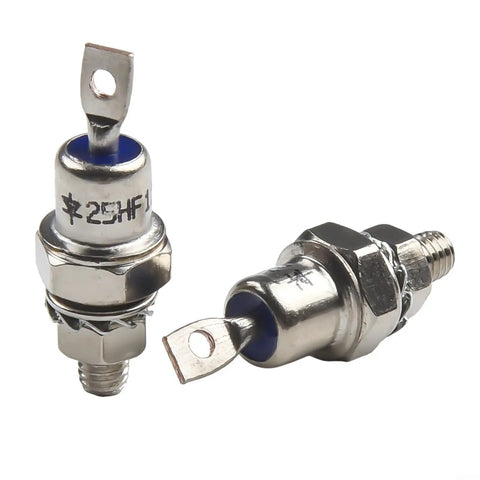 Two Piece 25HFR120 And 25HF120 Diode Kit Featuring 25Amp 1200Volt Rating with metal studs for reliable industrial power systems.