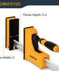 Close-up of 24 Inch Parallel Clamps For Woodworking, two-pack heavy duty 90 degree steel bar jaw with 3-5/8 inch depth for glue ups
