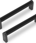 Matte Black Cabinet Pulls Set 10 Pack With Knurled Handles 5 Inch Hole Centers shown as modern drawer handles, aluminum and zinc alloy