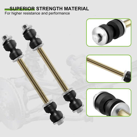 6 Piece Suspension Kit With Sway Bar Links And Outer Inner Tie Rod Ends For Cadillac Escalade Escalade ESV EXT Avalanche 1500 2002-2006 Silverado 1500 1999-2006 4WD Tahoe Yukon 2001-2006 Built For Rough Roads, steel tie rods