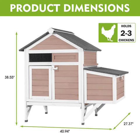 Cozy Two Chickens Outdoor Coop With Expandable Run Small Wooden Hen House dimensions