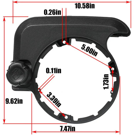 Fuel Tank Replacement For Lawn Mower Engine Replaces 699374 494213 495224 with measurements in diagram