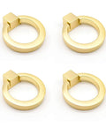 6 Pcs Brushed Brass Cabinet Ring Pulls Set In Zinc Alloy With Durable Single Hole Design Includes 22mm And 40mm Screws