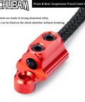 Durable aluminum bracket with braided nylon strap for Front And Rear Suspension Travel Limit Straps For Losi 1 18 Mini LMT Monster Truck.