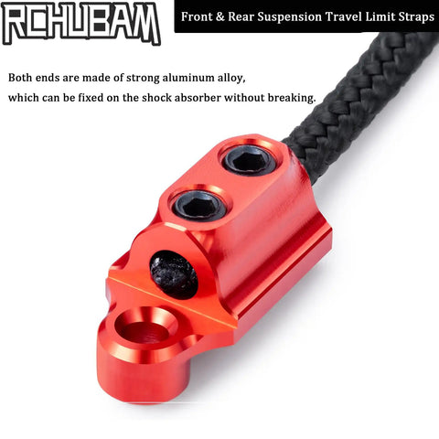 Durable aluminum bracket with braided nylon strap for Front And Rear Suspension Travel Limit Straps For Losi 1 18 Mini LMT Monster Truck.