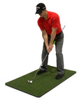 Golfer using Chip Stix Golf Swing Trainer Aid Chip N Pitch Mastery Black And Green Improve Short Game With More Spin Fix Common Swing Faults Practice Tool For Consistent Swings And Lower Scores on a practice mat