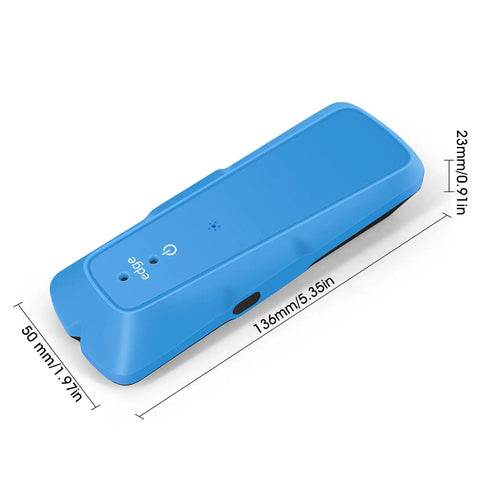 Culnflun Stud Detector Wall Stud Finder electronic scanner in blue, showing buttons and dimensions for easy use.