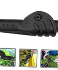 Camping Tent Pole Connector Joint Set Four Pieces For Quick Assembly And Easy Repair Keeps Tent Poles Stable In Wind DIY Tent Repair Kit For Campers And Hikers Ultra Reliable Pole Adapters, black connector close-up with installation views.