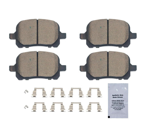 HUSCH D707 front ceramic brake pad kit with hardware (4 pads)