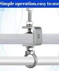 Six Pack Stainless Steel C Clamps With 4.72 Inch Beam Depth And M8 Screw Ring, I Beam Design Clamps for metal mounting and welding