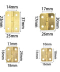Set Of 10 Mini Vintage Rectangle Hinges For Wooden Boxes And Cabinets With Screws Iron Bronze Coated Hardware Sizes