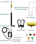 Telescoping Pressure Washer Wand With 24 Ft Reach No Ladder Needed Extension Wand Gutter Cleaner Attachment Five Spray Nozzle Tips Two Hose Inlet Adapters Support Harness Lightweight Aluminum parts