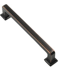 Oil Rubbed Bronze Cabinet Pull 5 Inch 128mm Hole Centers Square Handle AL3046ORB, side view