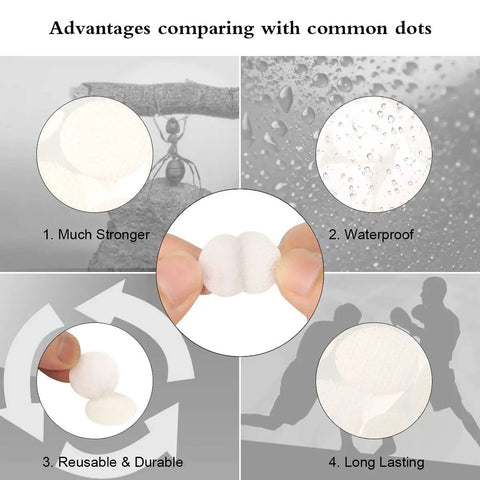 Self Adhesive Nylon Hook and Loop Dots 1100 Pieces 550 Pairs 0.59 Inch Diameter Waterproof Sticky Back Dots for School Classroom Office and Home White