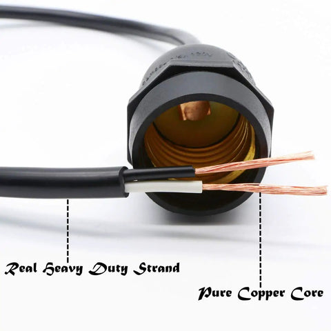 Heavy Duty Weatherproof 5ft Pendant Light String Kit With One Socket And Thick Copper Wire E26 E27 Hanging Ceiling Lamp For Outdoor Patio Backyard Bistro Bar Kitchen Industrial Vintage DIY No Bulb Included