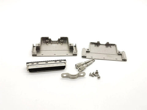 68Pin SCSI HPDB Straight Male Connector For Solder Termination, Industrial Grade Data Transmission, Easy Install Plug, Heavy-Duty Computer Hardware Connector For Reliable IT And OEM Gear, with metal housing and screws