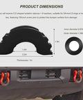 D Ring Shackle Isolators Washers Kit For Off Road Shackle Protectors with dimensions, black rubber design, front view
