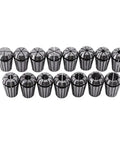 15 Piece ER20 Collet Set In Separate Protective Container With Labels For CNC Milling And Engraving 1 To 13 mm Range 65Mn Spring Steel