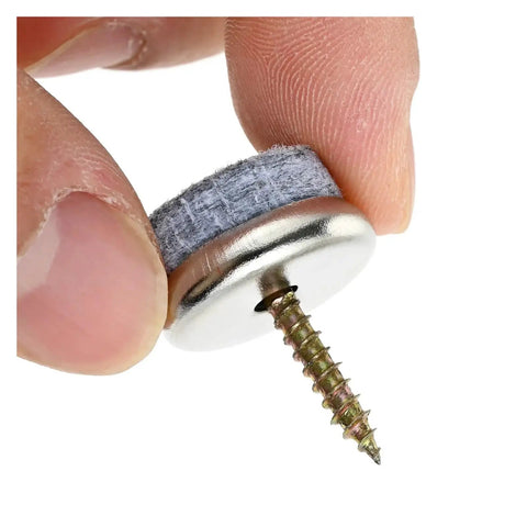 Close-up of Screw-On Felt Furniture Gliders 18mm To 28mm 0.7 To 1.1 Inch Chair Leg Pads For Wooden Floors, showing screw detail.