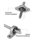 Heavy Duty T10 Ball Screw With Nut Machine Parts 850mm Vertical Kit For CNC Lathe High Precision Trapezoidal Lead Screw And Holder Set, horizontal and vertical installation