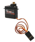 Top Shelf RC Digital Servo Kit With 4.3g Torque Reinforced Metal Gears And Quick Response Coreless Motor Upgrade For One Twenty Four Scale Builds Built Different For Enthusiasts - view of the servo with connect wires.