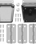 Stainless Steel Cooler Hinge And Latch Set Replacement Parts Kit For Ice Chests, Includes 3 Hinges, 2 Latches, 18 Screws