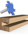 6 Edge T-Style Slotting Cutter With 1/2 Inch Shank, Industrial Grade Cobalt Alloy Router Bit cutting wood grooves.