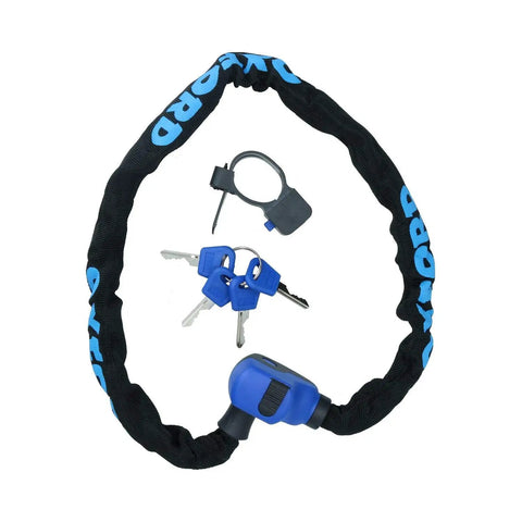 Heavy Duty 900mm Bike Chain Lock With 6mm Links Cloth Sleeve For Paint Protection and Four Spare Keys displayed