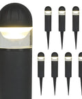 8 Pack 2W LED Landscape Bollard Pathway Lights 12V Low Voltage Outdoor Waterproof Garden Lighting Die Cast Aluminum Housing