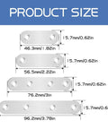 Tough As Nails 304 Stainless Steel Flat Mending Plates 108 Piece Kit size chart showing four different plate dimensions and holes.