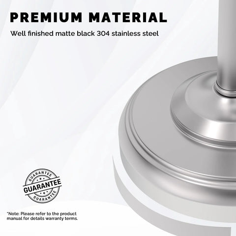 Close-up of Free Standing Toilet Paper Holder with heavy weighted base in SUS304 stainless steel, brushed nickel finish.