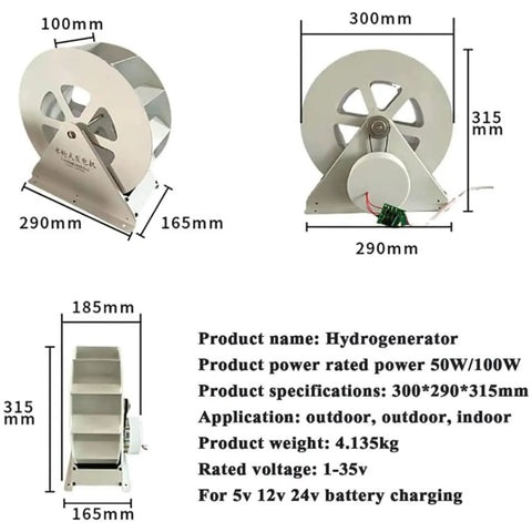Low Flow Micro Hydroelectric Generator For Home Use, Durable Water Turbine Power System measurements and specifications