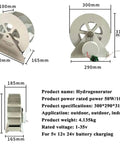 Low-Speed Water Wheel Hydroelectric 50W And 100W Micro Hydro Generator Portable Turbine dimensions and specifications chart