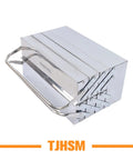 Heavy Duty Stainless Steel Toolbox With Dang Tough Carry Handle Features Four Tier Seven Tray Folding Cantilever Rack For Garage Shop Or Home Office Delivers Heaps Of Nifty Tool Storage And Slick Parts Sorting Daily.