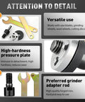 Heavy Duty Electric Drill Angle Grinder Connecting Rod Set with Metal Adapter and Wrench, showing features and components.