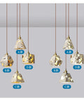 Industrial Marble Pendant Light Fixture Chandeliers in various geometric shapes for restaurant, café, and bedside use.