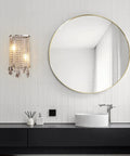 Modern Crystal Wall Sconce With Sparkling Crystal Drops Shade for Living Room Hallway and Bedroom Luxe Chrome Finish
