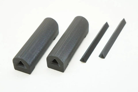 Set of Custom 3D Printed Vertical Feet Base For Sonos Amp Stacker Tower Upright Stand in black, showing all components.