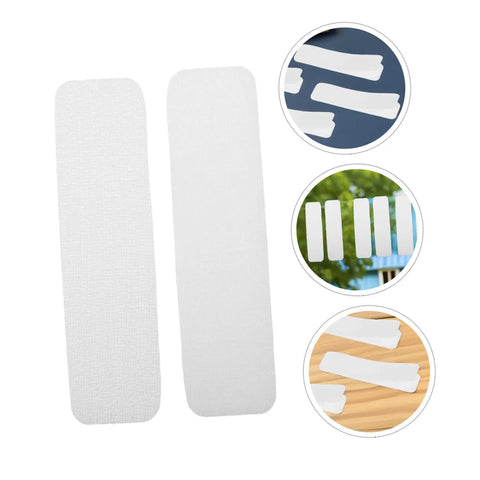 100 Pack Double Sided Hook And Loop Strips With White Pet Film Backing 2.5x10cm Self Adhesive Heavy Duty Fastener Tape for mounting on surfaces.
