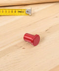 Low Profile Aluminum Bench Dogs Set For Woodworking 6 Pack with desktop tenon and ruler on wooden surface