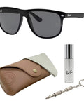 RB4147 Square Sunglasses For Men With Non Polarized Gray Lenses Modern Edge Frame Built For Everyday Style Boss Ready Includes Eyewear Kit